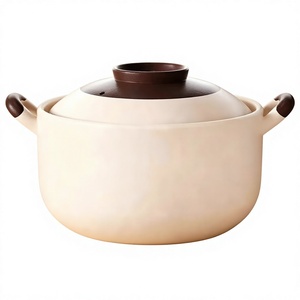 Flat Bottom Clay Rice Casserole High Temperature Resistant Ceramic Pot with Ceramic Lid