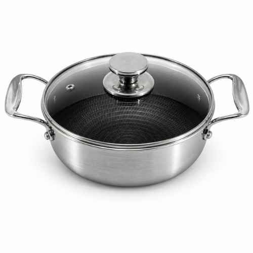 Classic Tri-Ply Stainless Steel Kadai with Stainless Steel Lid