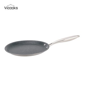 Triply Stainless Steel Crepe Pan Non Stick Flat Skillet