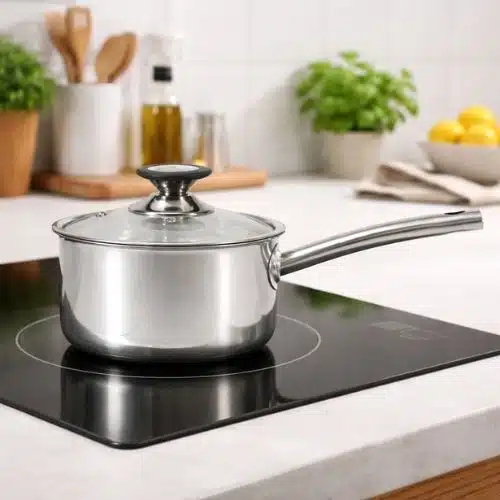Heavy-Gauge Encapsulated Base Stainless Steel Sauce & Milk Pan