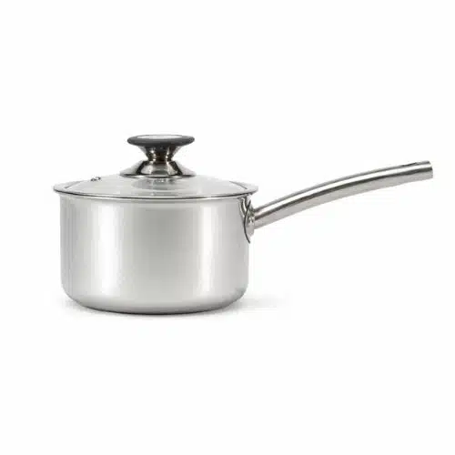 Tri-Ply Stainless Steel Milk Pan 16cm with Spout